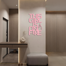 This Girl Is On Fire Metal Wall Art – Bold Flame Typography Design - KAFGP112