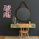 This Girl Is On Fire Metal Wall Art – Bold Flame Typography Design - KAFGP112
