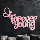Forever Young Butterfly Script Metal Wall Art – Whimsical Home Decor - KAFGP117