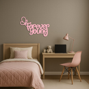 Forever Young Butterfly Script Metal Wall Art – Whimsical Home Decor - KAFGP117