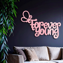 Forever Young Butterfly Script Metal Wall Art – Whimsical Home Decor - KAFGP117