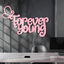 Forever Young Butterfly Script Metal Wall Art – Whimsical Home Decor - KAFGP117