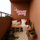 Forever Young Butterfly Script Metal Wall Art – Whimsical Home Decor - KAFGP117