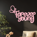 Forever Young Butterfly Script Metal Wall Art – Whimsical Home Decor - KAFGP117