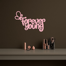 Forever Young Butterfly Script Metal Wall Art – Whimsical Home Decor - KAFGP117