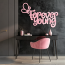 Forever Young Butterfly Script Metal Wall Art – Whimsical Home Decor - KAFGP117