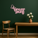 Forever Young Butterfly Script Metal Wall Art – Whimsical Home Decor - KAFGP117