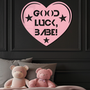 Good Luck Babe Heart Metal Wall Art – Positive Vibes Star Design - KAFGP120