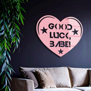 Good Luck Babe Heart Metal Wall Art – Positive Vibes Star Design - KAFGP120