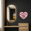 Good Luck Babe Heart Metal Wall Art – Positive Vibes Star Design - KAFGP120