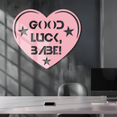 Good Luck Babe Heart Metal Wall Art – Positive Vibes Star Design - KAFGP120