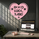Good Luck Babe Heart Metal Wall Art – Positive Vibes Star Design - KAFGP120