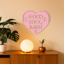 Good Luck Babe Heart Metal Wall Art – Positive Vibes Star Design - KAFGP120
