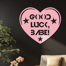 Good Luck Babe Heart Metal Wall Art – Positive Vibes Star Design - KAFGP120