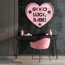 Good Luck Babe Heart Metal Wall Art – Positive Vibes Star Design - KAFGP120