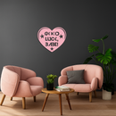 Good Luck Babe Heart Metal Wall Art – Positive Vibes Star Design - KAFGP120