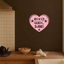 Good Luck Babe Heart Metal Wall Art – Positive Vibes Star Design - KAFGP120