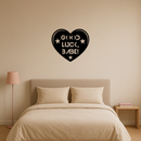 Good Luck Babe Heart Metal Wall Art – Positive Vibes Star Design - KAFGP120