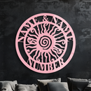 Personalized Sun Spiral Metal Wall Art – Custom Name & Number Outdoor Decor - KAFGP129