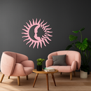 Sun and Moon Face Metal Wall Art – Celestial Silhouette Home Decor - KAFGP136