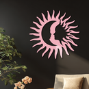 Sun and Moon Face Metal Wall Art – Celestial Silhouette Home Decor - KAFGP136