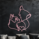 Cat and Woman Silhouette Metal Wall Art – Modern Pet Lover Line Art Decor - KAFGP146