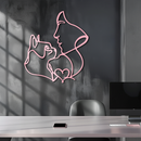 Cat and Woman Silhouette Metal Wall Art – Modern Pet Lover Line Art Decor - KAFGP146