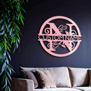 Personalized Monogram Metal Wall Art – Custom Initial & Name Round Sign - KAFGP147