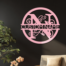 Personalized Monogram Metal Wall Art – Custom Initial & Name Round Sign - KAFGP147