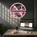 Personalized Monogram Metal Wall Art – Custom Initial & Name Round Sign - KAFGP147