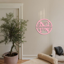 Personalized Monogram Metal Wall Art – Custom Initial & Name Round Sign - KAFGP147