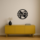 Personalized Monogram Metal Wall Art – Custom Initial & Name Round Sign - KAFGP147