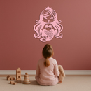 Pink Mermaid Silhouette Metal Wall Art – Cute Ocean Fantasy Wall Decor for Girls - KAFGP152