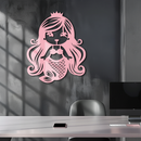 Pink Mermaid Silhouette Metal Wall Art – Cute Ocean Fantasy Wall Decor for Girls - KAFGP152