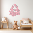 Pink Mermaid Silhouette Metal Wall Art – Cute Ocean Fantasy Wall Decor for Girls - KAFGP152