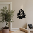 Pink Mermaid Silhouette Metal Wall Art – Cute Ocean Fantasy Wall Decor for Girls - KAFGP152