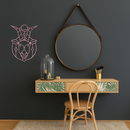 Capricorn Zodiac Metal Wall Art – Geometric Pink Astrology Decor - KAFGP154