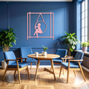 Woman on Hanging Ring Silhouette Modern Home Décor - Pink Metal Wall Art - KAFGP158