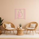 Woman on Hanging Ring Silhouette Modern Home Décor - Pink Metal Wall Art - KAFGP158