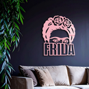 Frida Kahlo Portrait Silhouette – Pink Metal Wall Art - KAFGP165