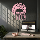 Frida Kahlo Portrait Silhouette – Pink Metal Wall Art - KAFGP165