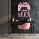 Frida Kahlo Portrait Silhouette – Pink Metal Wall Art - KAFGP165