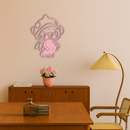 Labubu Character Silhouette – Pink Metal Wall Art - KAFGP166