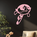 Powerpuff Girl Silhouette Modern Wall Art – Pink Metal Home Décor - KAFGP171