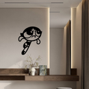Powerpuff Girl Silhouette Modern Wall Art – Pink Metal Home Décor - KAFGP171