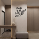 Angel Girl with Sunglasses and Cocktail – Pink Metal Wall Art - KAFGP176