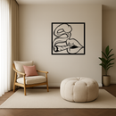 Smoking Lips Silhouette Modern Wall Art – Pink Metal Décor - KAFGP181