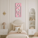 Ballet Shoes with Heart Silhouette – Pink Metal Wall Art - KAFGP183