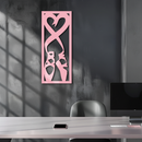 Ballet Shoes with Heart Silhouette – Pink Metal Wall Art - KAFGP183