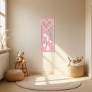 Ballet Shoes with Heart Silhouette – Pink Metal Wall Art - KAFGP183